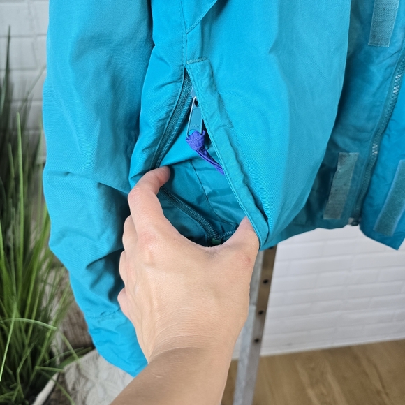 Vintage 80s 90s Columbia Teal and Blue Lightweight Zip Up Jacket Mens Medium - Picture 12 of 16